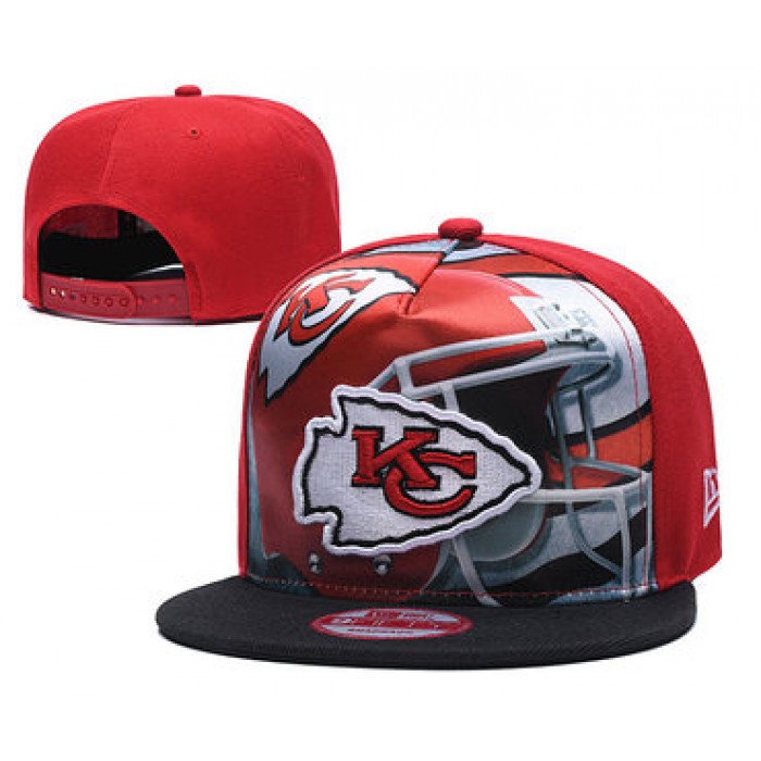 Chiefs Team Logo Red Black Adjustable Leather Hat TX