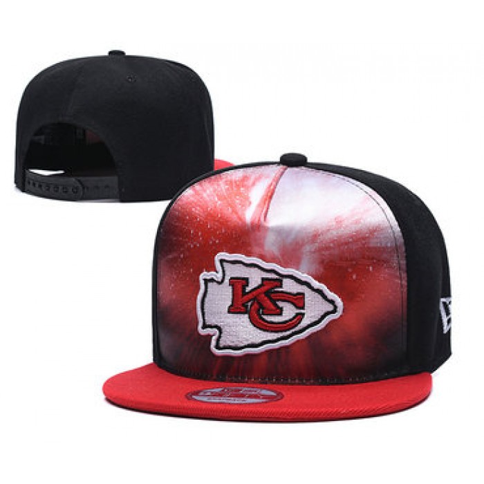 Chiefs Team Logo Red Black Adjustable Leather Hat TX1