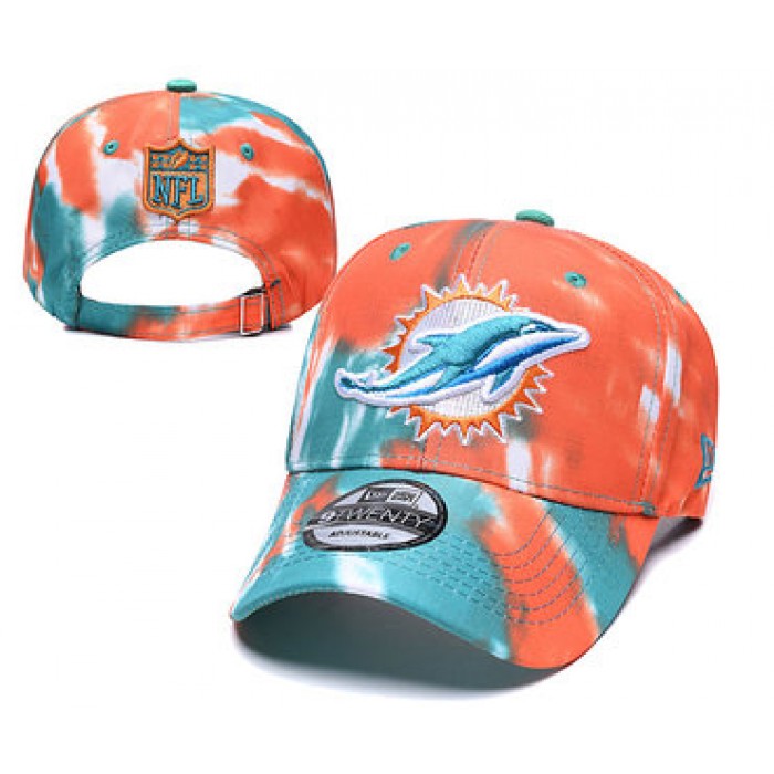 Dolphins Team Logo Orange Blue Adjustable Peaked Hat YD