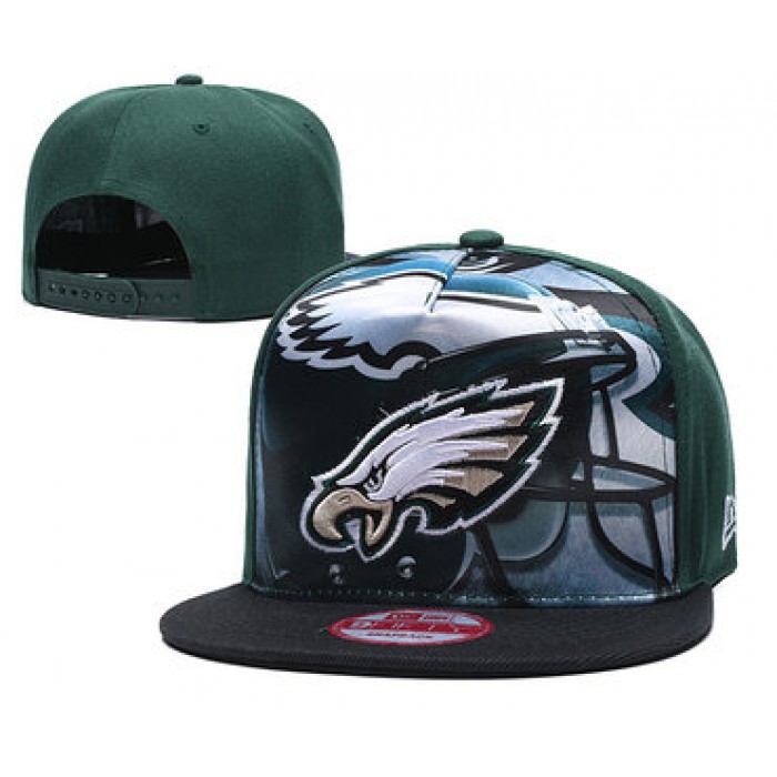 Eagles Team Logo Green Adjustable Leather Hat TX