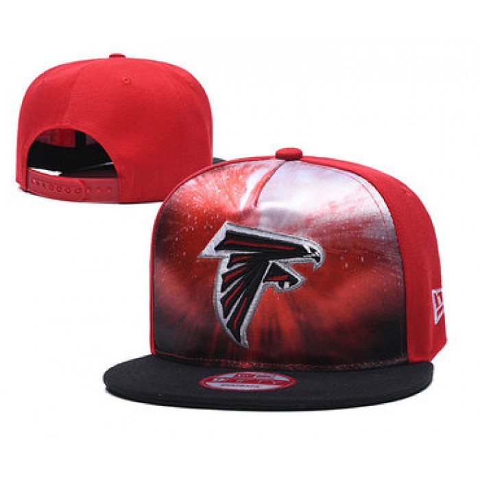 Falcons Team Logo Red Black Adjustable Leather Hat TX