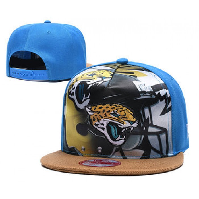 Jaguars Team Logo Blue Adjustable Leather Hat TX