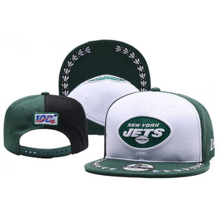 Jets Team Logo Green Black 2019 Draft Adjustable Hat YD