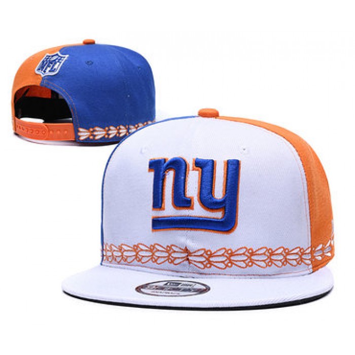 New York Giants Team Logo White Blue 2019 Draft Adjustable Hat YD