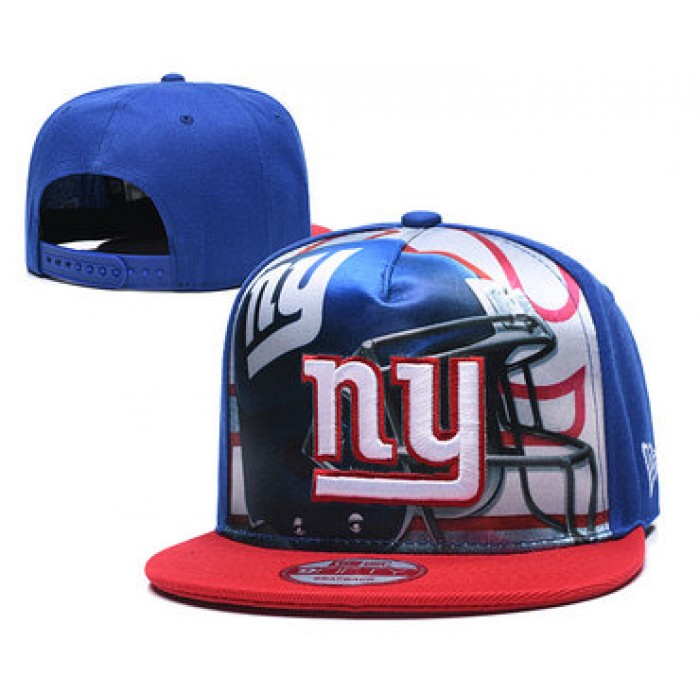 New York Giants Team Logo Royal Red Adjustable Leather Hat TX