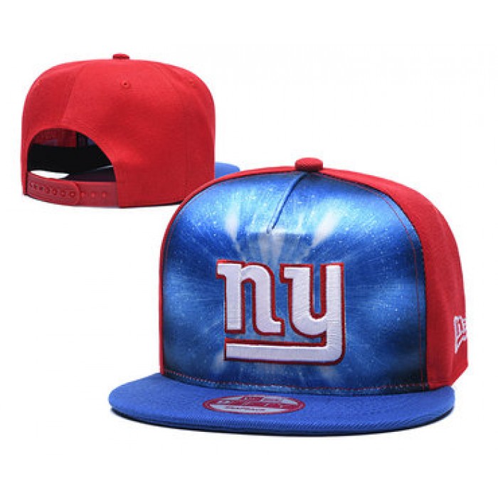 New York Giants Team Logo Royal Red Adjustable Leather Hat TX1