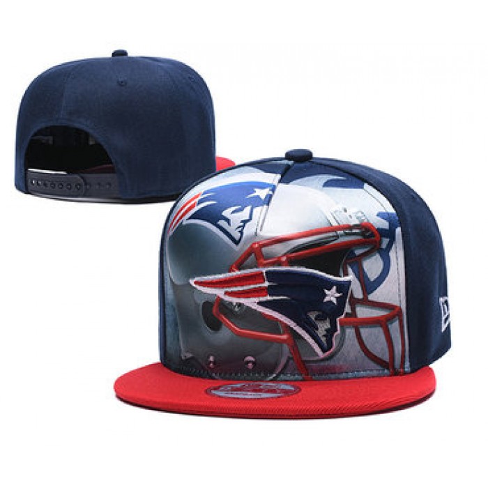 Patriots Team Logo Navy Red Adjustable Leather Hat TX