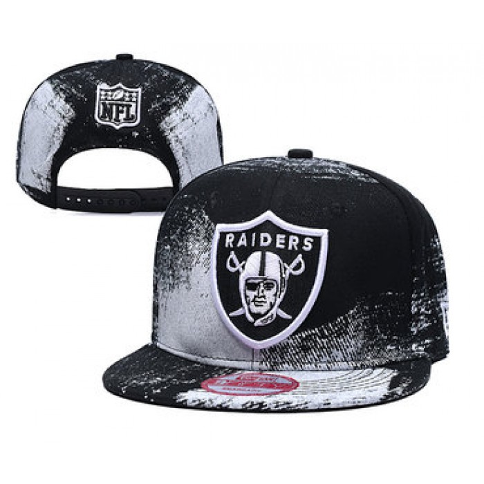 Raiders Team Logo Black White Adjustable Hat YD