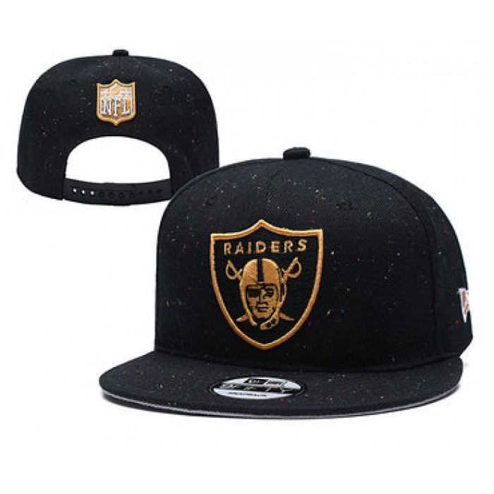 Raiders Team Gold Logo Black Adjustable Hat YD