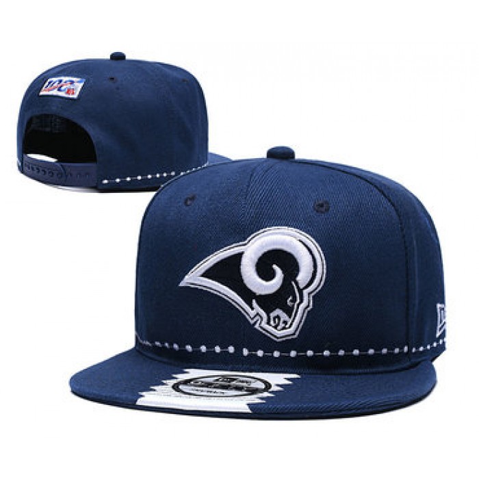 Rams Team Logo Navy 2019 Draft 100th Season Adjustable Hat YD