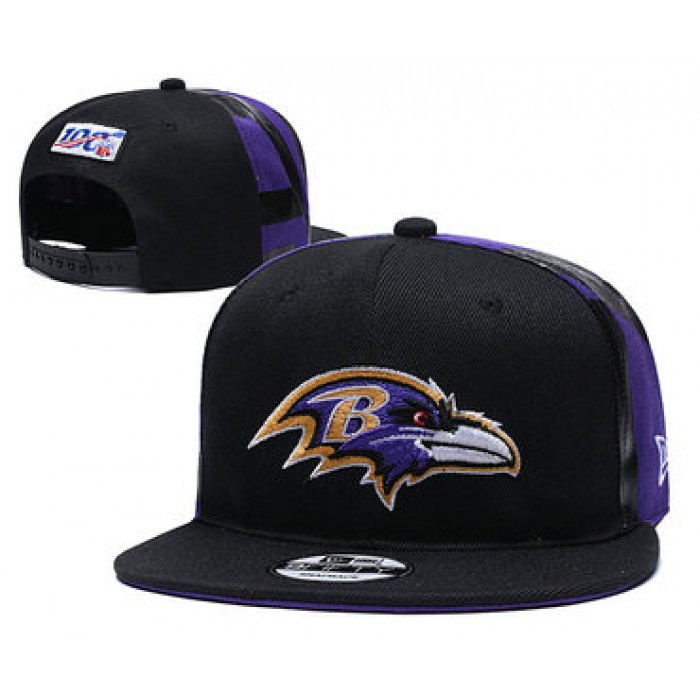Ravens Team Logo Black 2019 Draft 100th Season Adjustable Hat YD