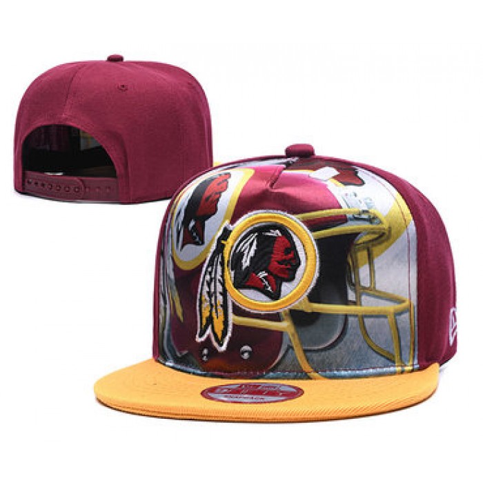Redskins Team Logo Red Yellow Adjustable Leather Hat TX