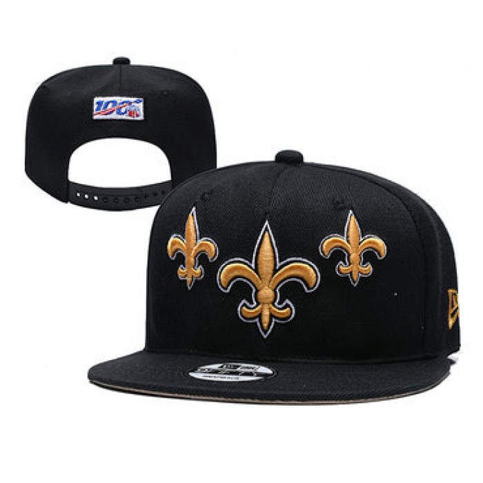 Saints Team Logo Black 2019 Draft Adjustable Hat YD