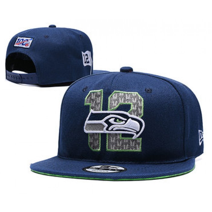 Seahawks Team Logo Navy 2019 Draft Adjustable Hat YD