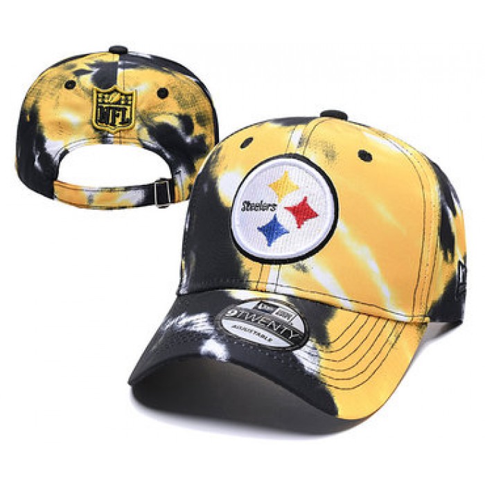 Steelers Team Logo Yellow Black Peaked Adjustable Fashion Hat YD