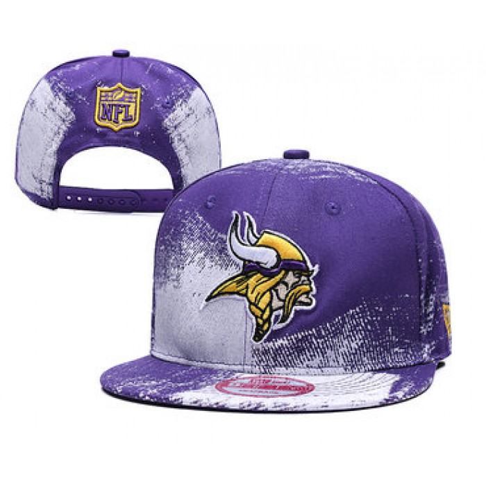 Vikings Team Logo Purple White Adjustable Hat YD