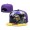 Vikings Team Logo Purple Yellow Adjustable Leather Hat TX