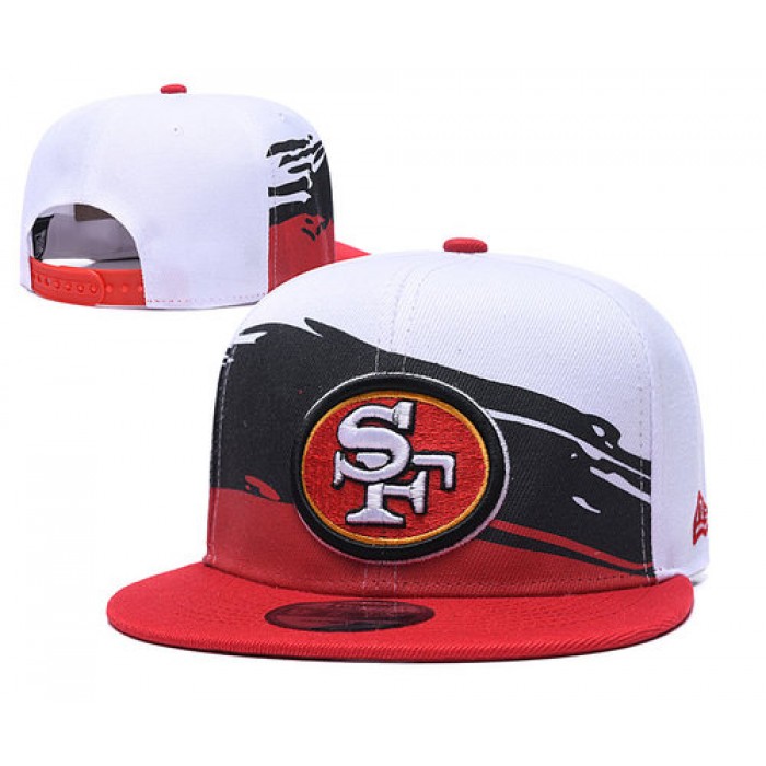 49ers Team Logo White Red Adjustable Hat GS