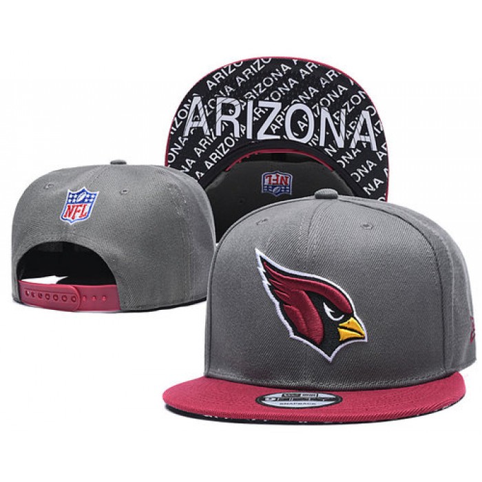 Arizona Cardinals Team Logo Gray Red Adjustable Hat TX