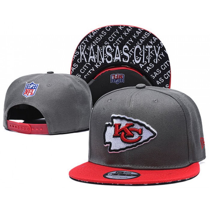 Chiefs Team Logo Gray Red Adjustable Hat TX