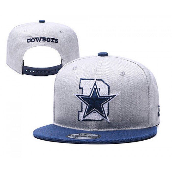 Cowboys Team Logo Gray Blue Adjustable Hat YD