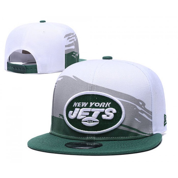 Jets Team Logo White Green Adjustable Hat GS