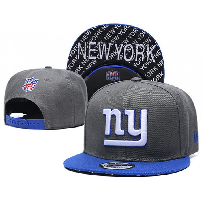 New York Giants Team Logo Gray Blue Adjustable Hat TX