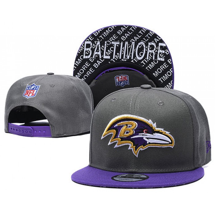 Ravens Team Logo Gray Purple Adjustable Hat TX
