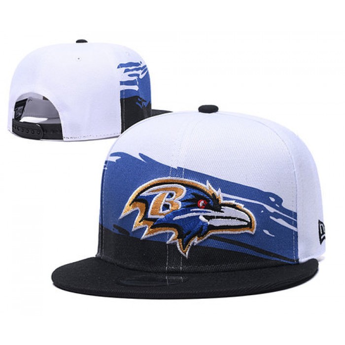 Ravens Team Logo White Black Adjustable Hat GS