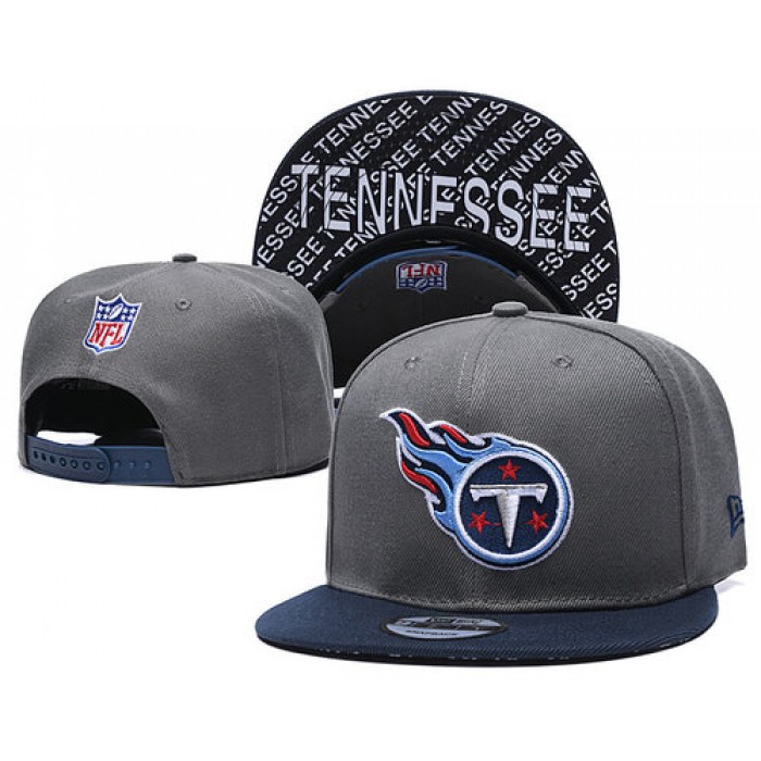 Titans Team Logo Gray Navy Adjustable Hat TX