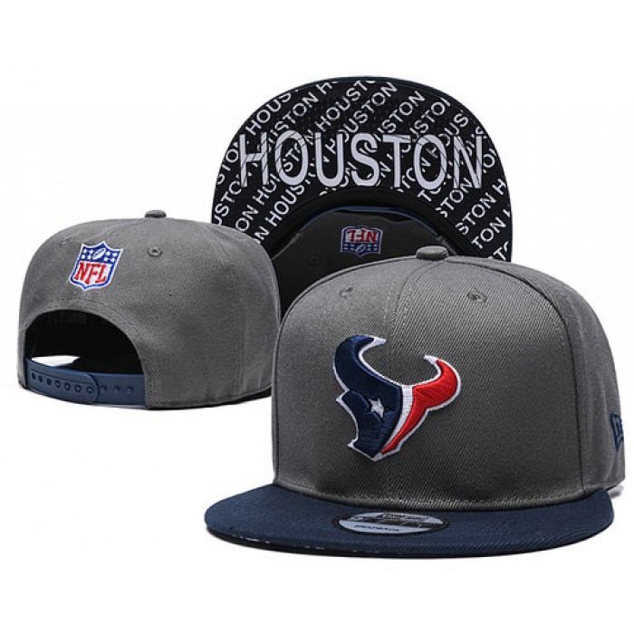 Texans Team Logo Gray Navy Adjustable Hat TX