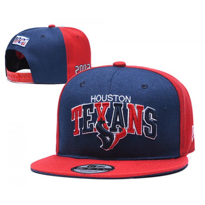 Texans Team Logo Navy Red 100th 2002 Anniversary Adjustable Hat YD
