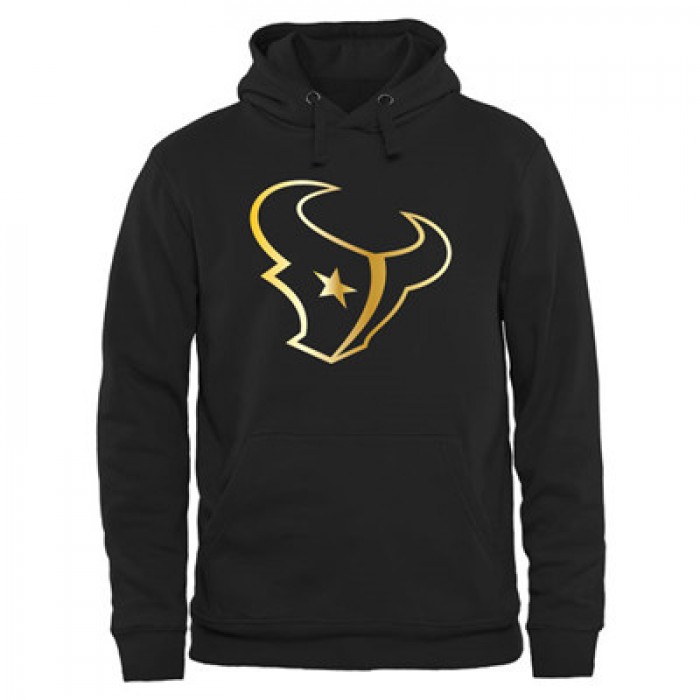 NFL Houston Texans Men's Pro Line Black Gold Collection Pullover Hoodies Hoody