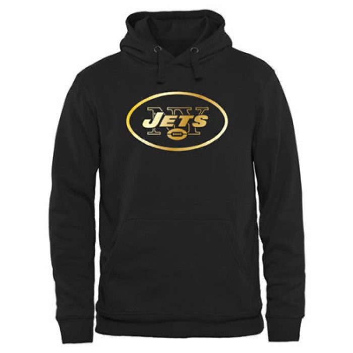NFL New York Jets Men's Pro Line Black Gold Collection Pullover Hoodies Hoody
