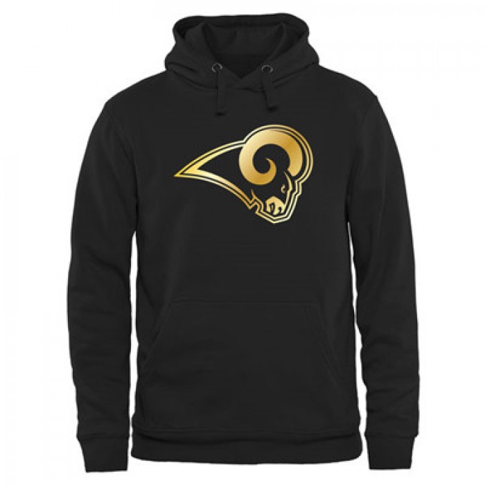 NFL St. Louis Rams Men's Pro Line Black Gold Collection Pullover Hoodies Hoody
