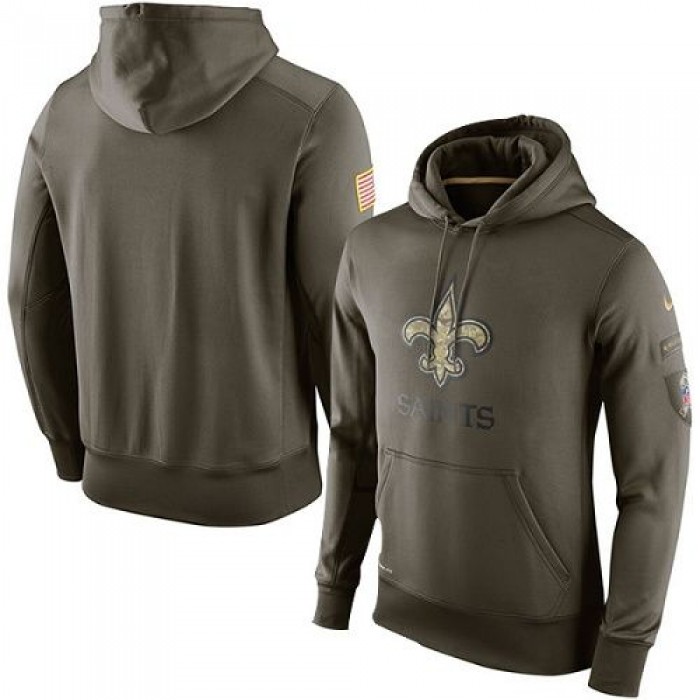 Men's New Orleans Saints Nike Olive Salute To Service KO Performance Hoodie