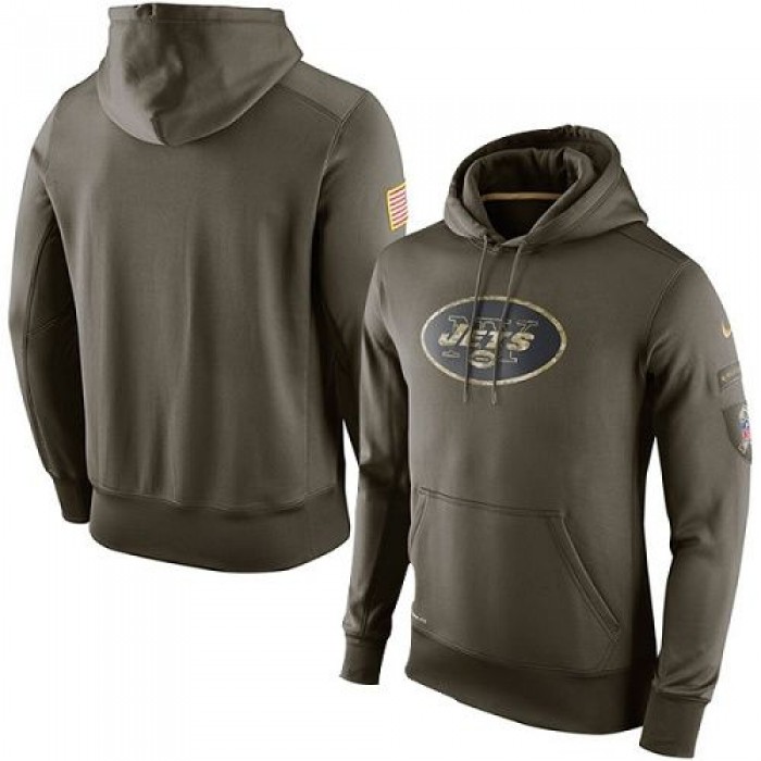 Men's New York Jets Nike Olive Salute To Service KO Performance Hoodie