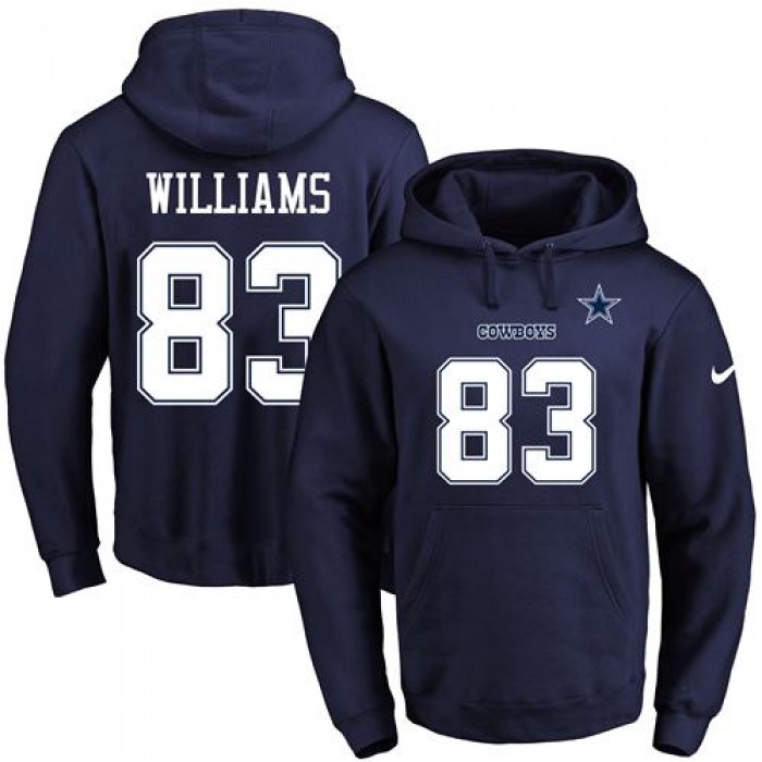Nike Cowboys #83 Terrance Williams Navy Blue Name & Number Pullover NFL Hoodie