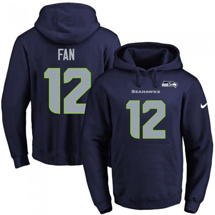 Nike Seahawks #12 Fan Navy Blue Name & Number Pullover NFL Hoodie