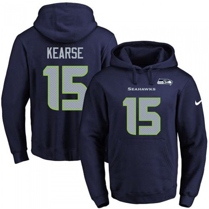 Nike Seahawks #15 Jermaine Kearse Navy Blue Name & Number Pullover NFL Hoodie