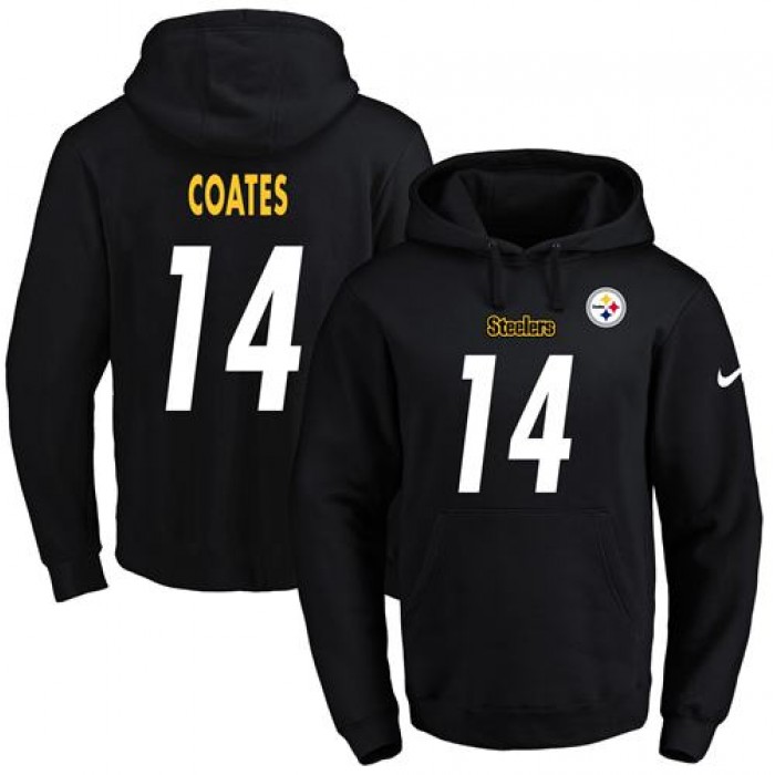 Nike Steelers #14 Sammie Coates Black Name & Number Pullover NFL Hoodie