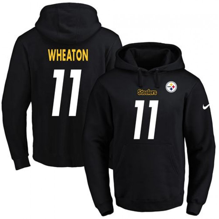 Nike Steelers #11 Markus Wheaton Black Name & Number Pullover NFL Hoodie