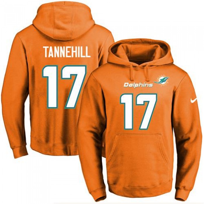 Nike Dolphins #17 Ryan Tannehill Orange Name & Number Pullover NFL Hoodie