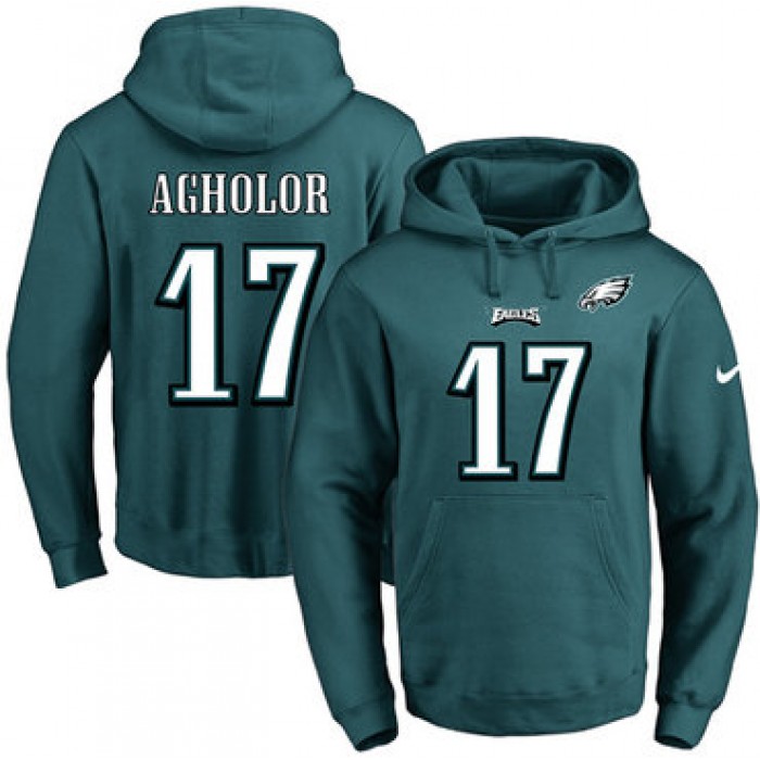 Nike Eagles #17 Nelson Agholor Midnight Green Name & Number Pullover NFL Hoodie
