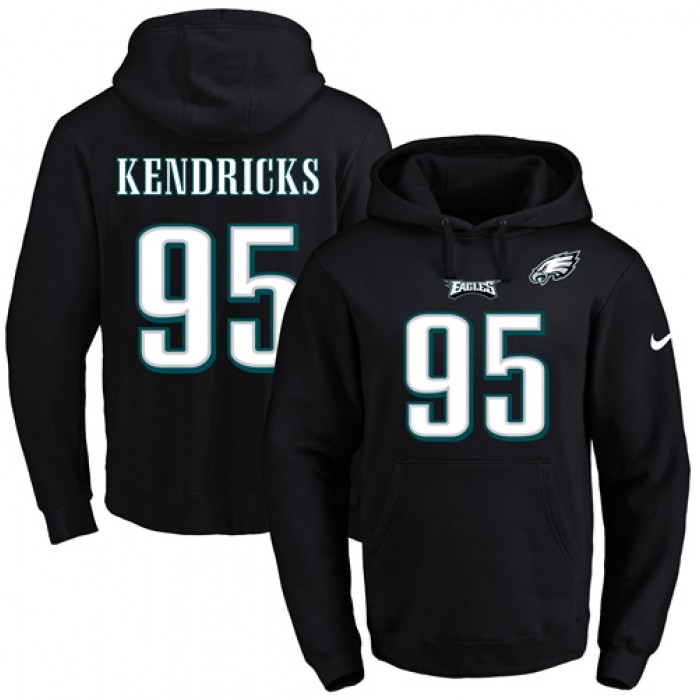 Nike Eagles #95 Mychal Kendricks Black Name & Number Pullover NFL Hoodie