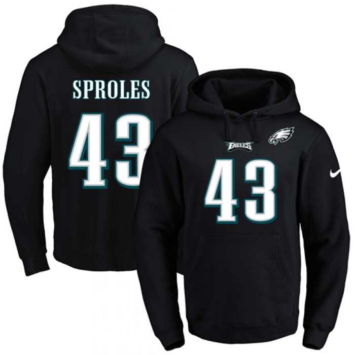 Nike Eagles #43 Darren Sproles Black Name & Number Pullover NFL Hoodie