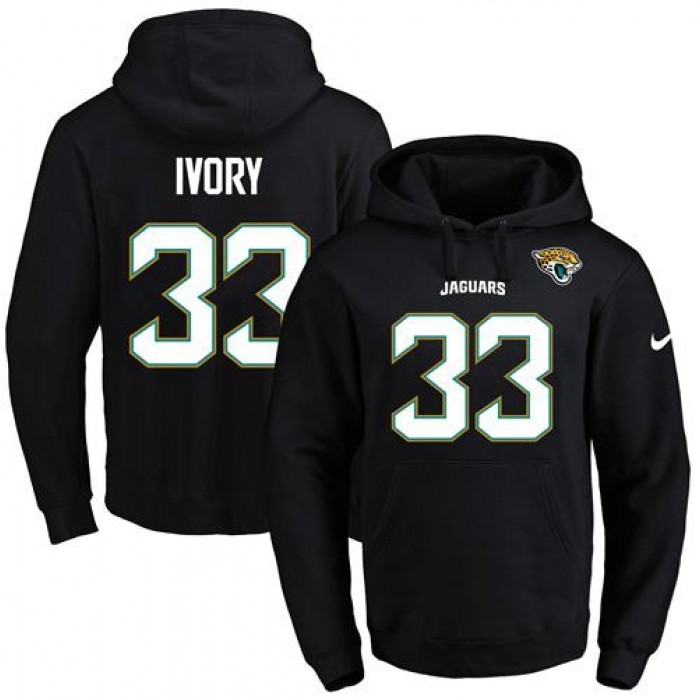 Nike Jaguars #33 Chris Ivory Black Name & Number Pullover NFL Hoodie