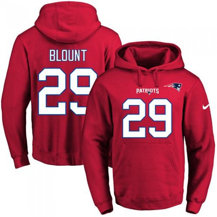 Nike Patriots #29 LeGarrette Blount Red Name & Number Pullover NFL Hoodie