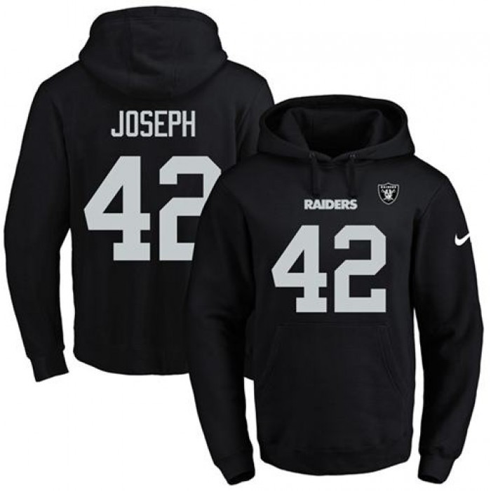 Nike Raiders #42 Karl Joseph Black Name & Number Pullover NFL Hoodie