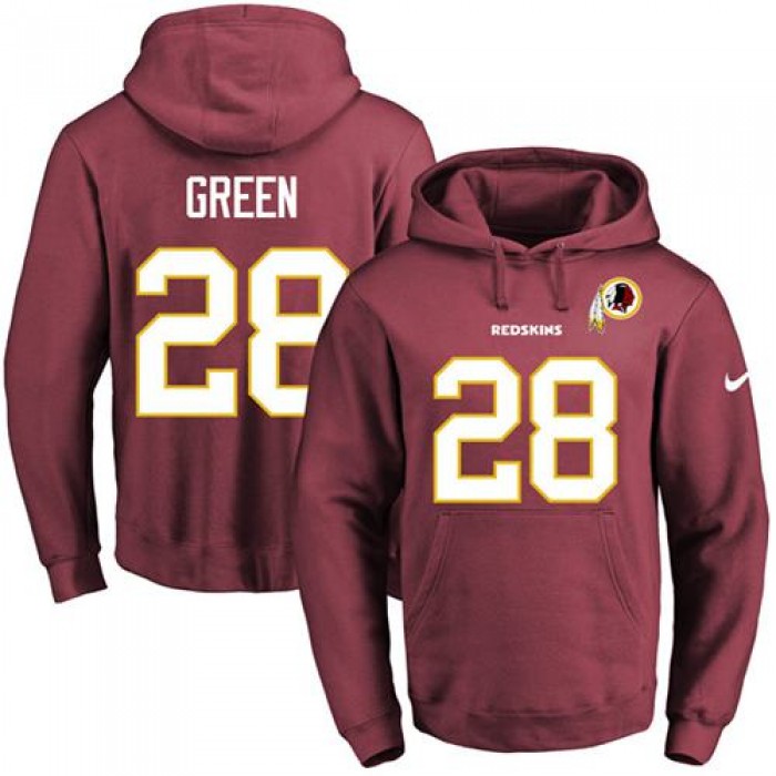 Nike Redskins #28 Darrell Green Burgundy Red Name & Number Pullover NFL Hoodie